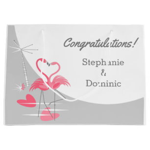 Flamingo Love Large Moon Congratulations large Gift Bag