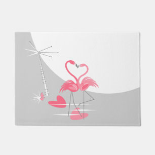 Flamingo Love Large Moon doormat