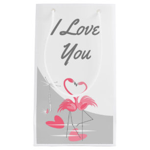 Flamingo Love Large Moon I Love You small Gift Bag