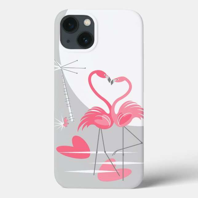 Flamingo Love Large Moon IPad Mini case vertical (Back)