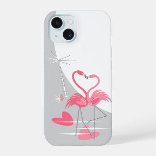 Flamingo Love Large Moon iPhone case vertical