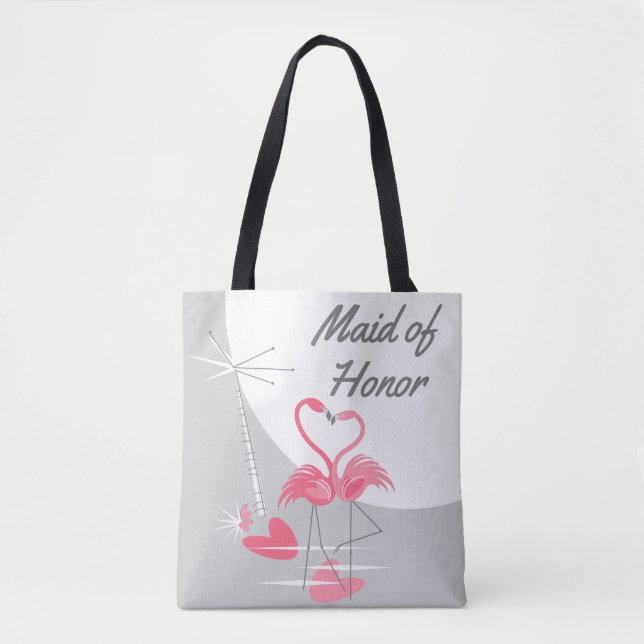 Flamingo Love Large Moon Maid of Honour bag (Front)