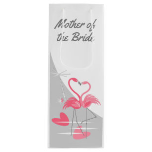 Flamingo Love Large Moon Mother of the Bride wine Gift Bag