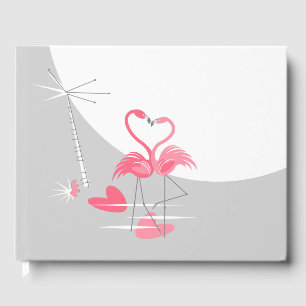 Flamingo Love Large Moon Names Dates back Guest Book