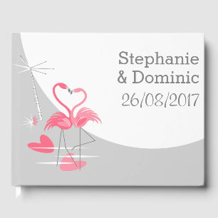 Flamingo Love Large Moon Names Dates guest book