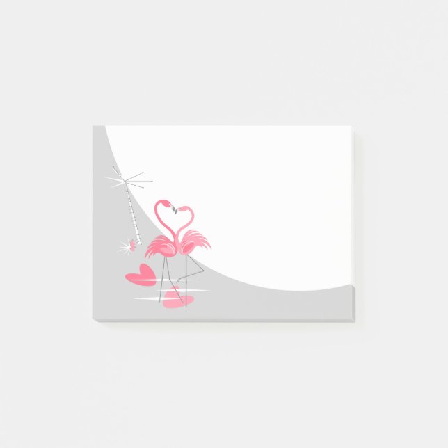 Flamingo Love Large Moon Post-It notes (Front)
