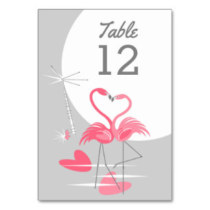 Flamingo Love Large Moon table card
