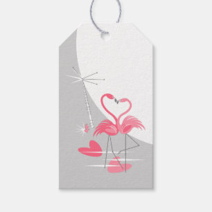 Flamingo Love Large Moon text gift tags