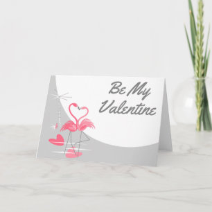 Flamingo Love Large Moon Valentine Holiday Card