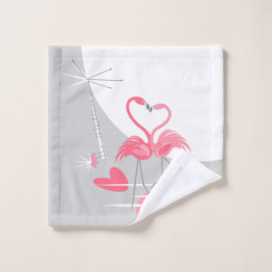 Flamingo Love Large Moon wash cloth