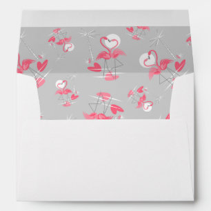 Flamingo Love Multi inside pattern envelope white