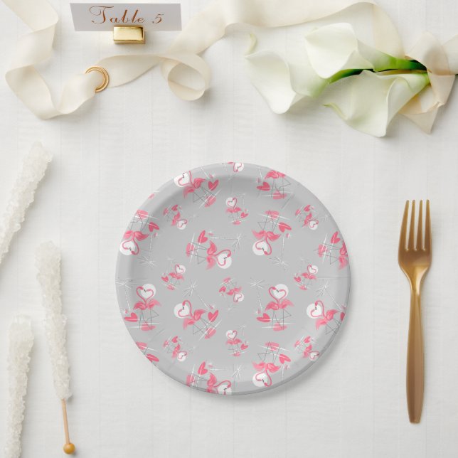 Flamingo Love Multi paper plates (Wedding)