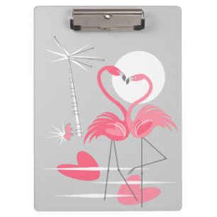 Flamingo Love Name clipboard