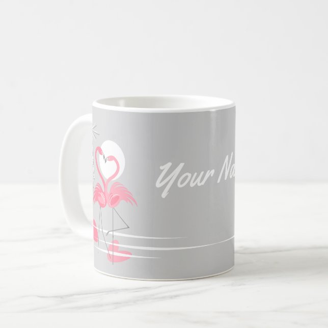 Flamingo Love Name mug (Front Left)