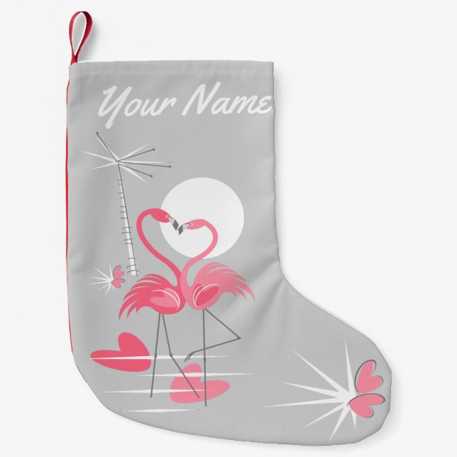 Flamingo Love Name stocking one-sided (Front)