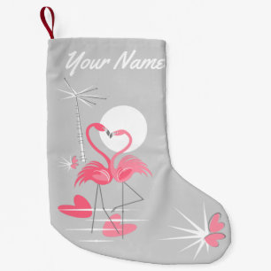 Flamingo Love Name stocking two-sided