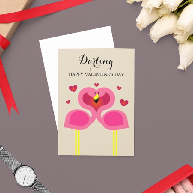 Flamingo Love Personalised Anniversary Card (Creator Uploaded)