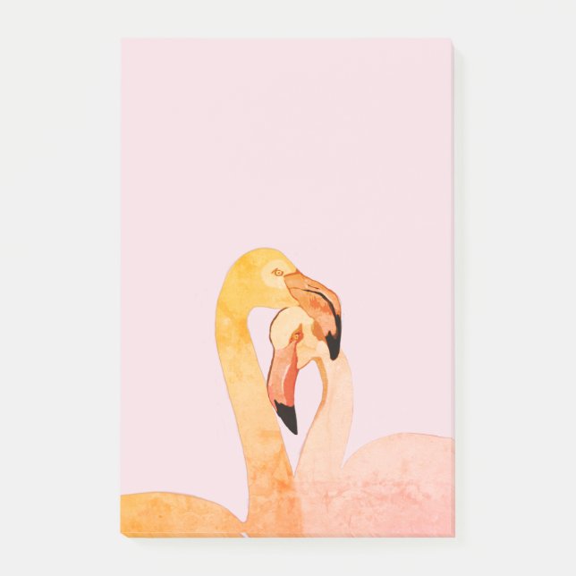 Flamingo Love, Pink Flamingos Post-it Notes (Front)