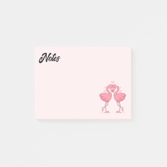 Flamingo Love Post-it Notes (Front)