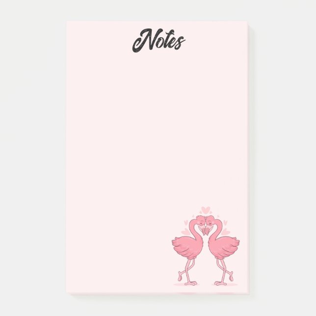Flamingo Love Post-it Notes (Front)