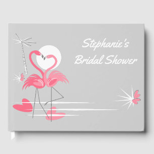 Flamingo Love Side Bridal shower guest book