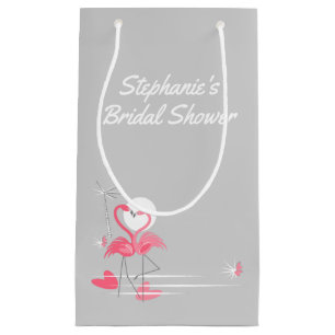 Flamingo Love Side Bridal Shower small Gift Bag