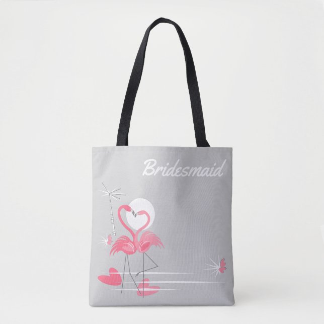 Flamingo Love Side Bridesmaid tote bag (Front)