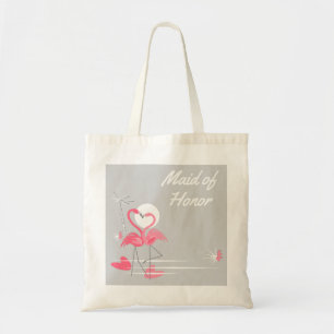 Flamingo Love Side Maid of Honour budget tote Bag