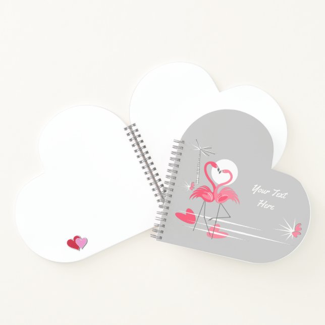 Flamingo Love Side Text notebook heart (Inside)