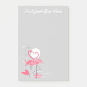 Flamingo Love Side Text post-it notes vertical