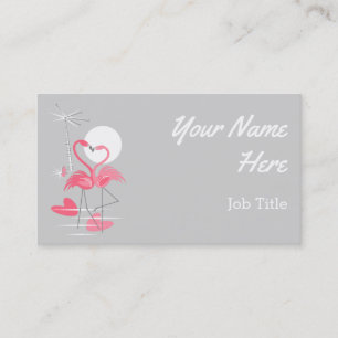 Flamingo Love Slim Side business card
