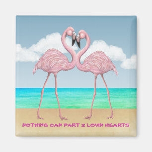 Flamingo Love Square Magnet