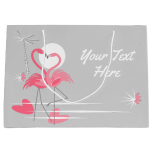 Flamingo Love Text gift bag large