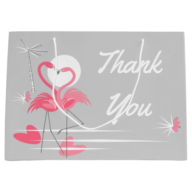 Flamingo Love Thank You gift bag large (Front)
