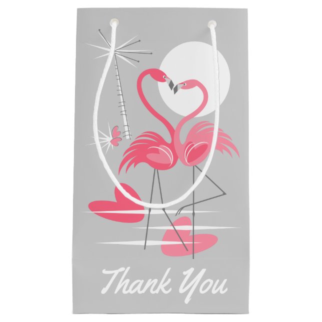 Flamingo Love Thank You gift bag small (Front)