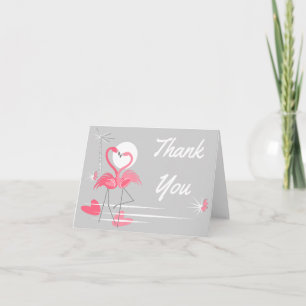 Flamingo Love Thank You landscape note card