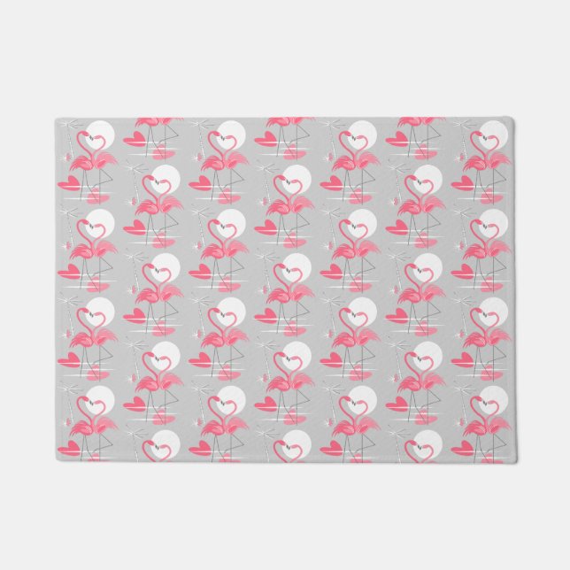 Flamingo Love Tiled doormat (Front)