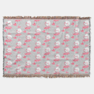Flamingo Love Tiled throw blanket