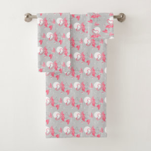Flamingo Love Tiled towel set
