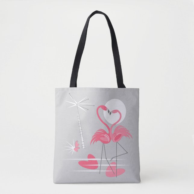 Flamingo Love tote bag multi back (Front)