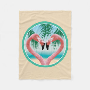Flamingo Love (Tropical Valentine) Fleece Blanket
