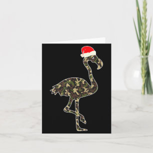 Flamingo Lover Christmas Santa Hat Camouflage Illu Card