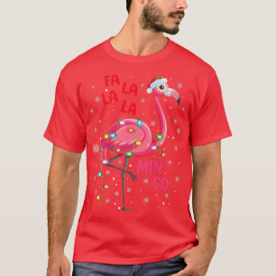 Flamingo Lover Xmas Lights Fa La La Mingo Flamingo T-Shirt