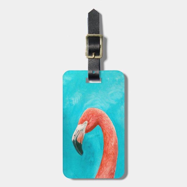 Flamingo Luggage Tag (Front Vertical)