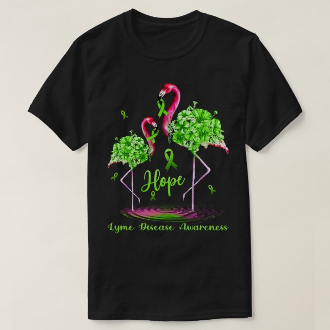 Flamingo Lyme Disease Awareness T-Shirt (Design Front)