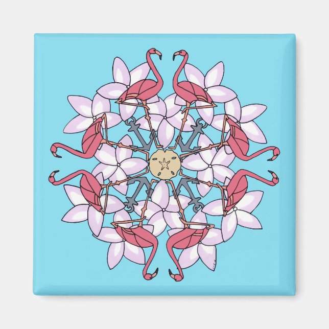 Flamingo Mandala- magnet (Front)