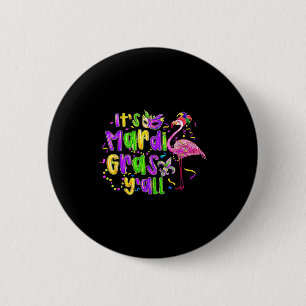 Flamingo Mardi Gras Yall Fleur De Lis Preppy Fat T 6 Cm Round Badge