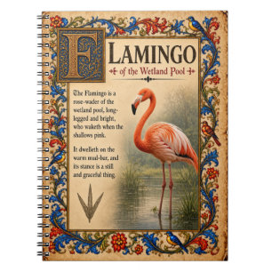 Flamingo, Mediaeval Bestiary Art Notebook
