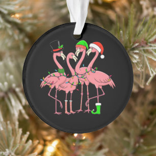 Flamingo Merry Christmas Funny Flamingo Lover Gift Ornament
