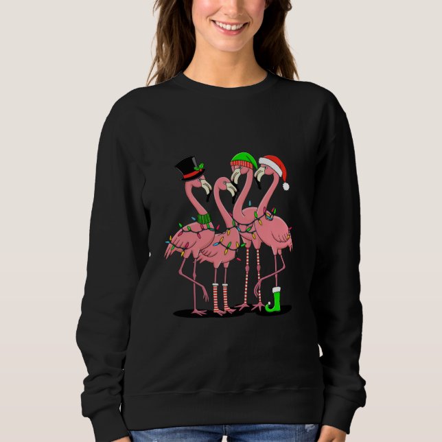 Flamingo Merry Christmas Funny Flamingo Lover Gift Sweatshirt (Front)